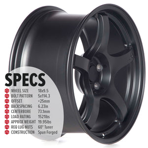 Circuit Performance CSF5 Matte Gunmetal 5x114.3 | 18x9.5 | +25mm / 6.23