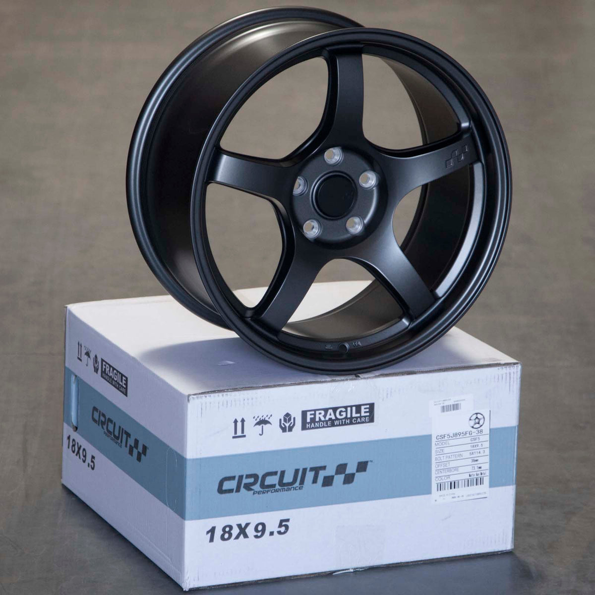 Circuit Performance CSF5 Matte Gunmetal 5x114.3 | 18x9.5 | +38mm / 6.75
