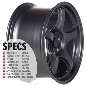 Circuit Performance CSF5 Matte Gunmetal 5x114.3 | 18x9.5 | +38mm / 6.75
