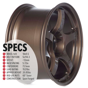 Circuit Performance CSF5 Gloss Bronze 5x114.3 | 18x9.5 | +12mm / 5.72