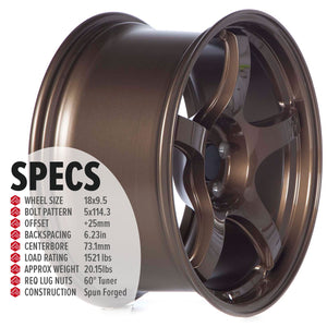 Circuit Performance CSF5 Gloss Bronze 5x114.3 | 18x9.5 | +25mm / 6.23