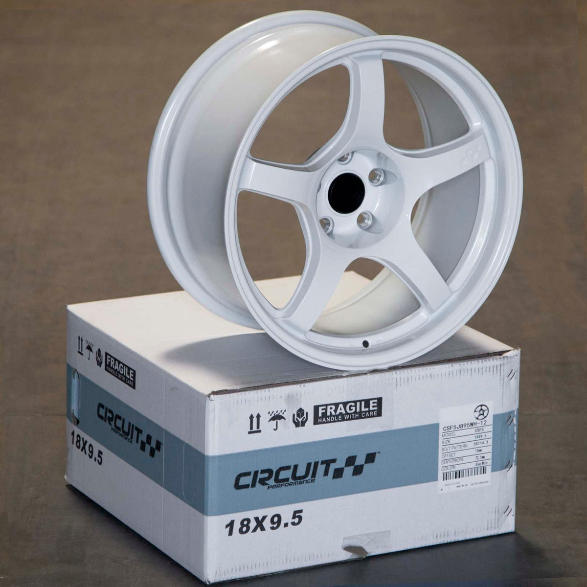 Circuit Performance CSF5 Gloss White 5x120 | 18x9.5 | +12mm / 5.72