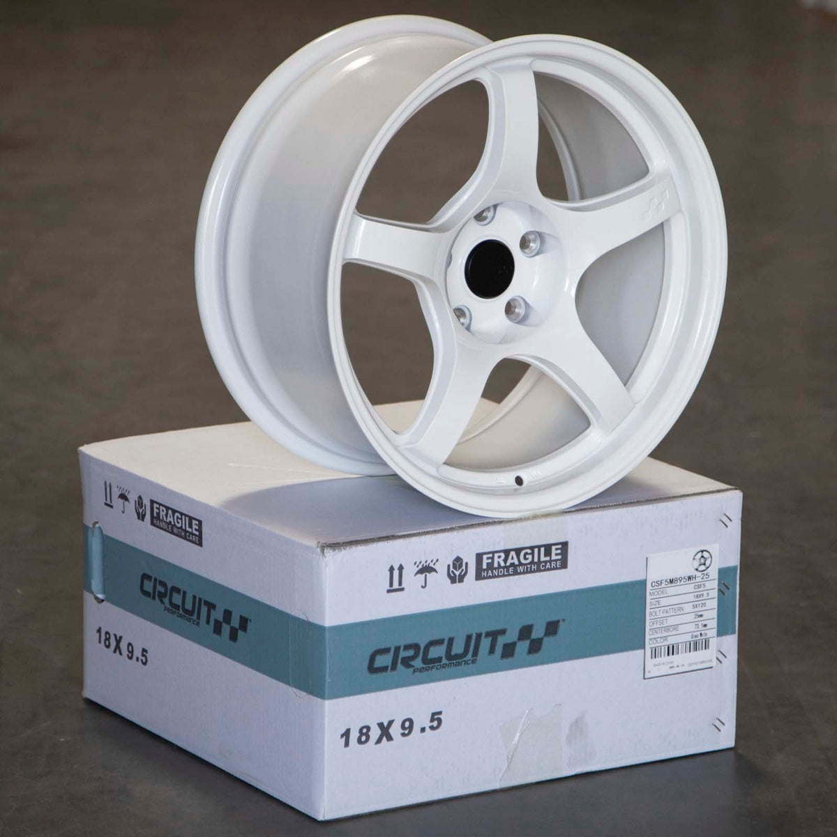 Circuit Performance CSF5 Gloss White 5x120 | 18x9.5 | +25mm / 6.23
