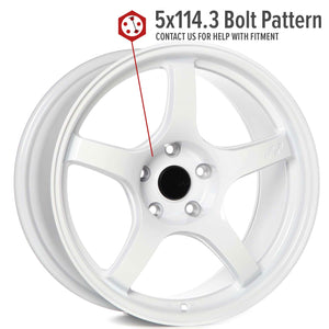 Circuit Performance CSF5 Gloss White 5x114.3 | 18x9.5 | +25mm / 6.23