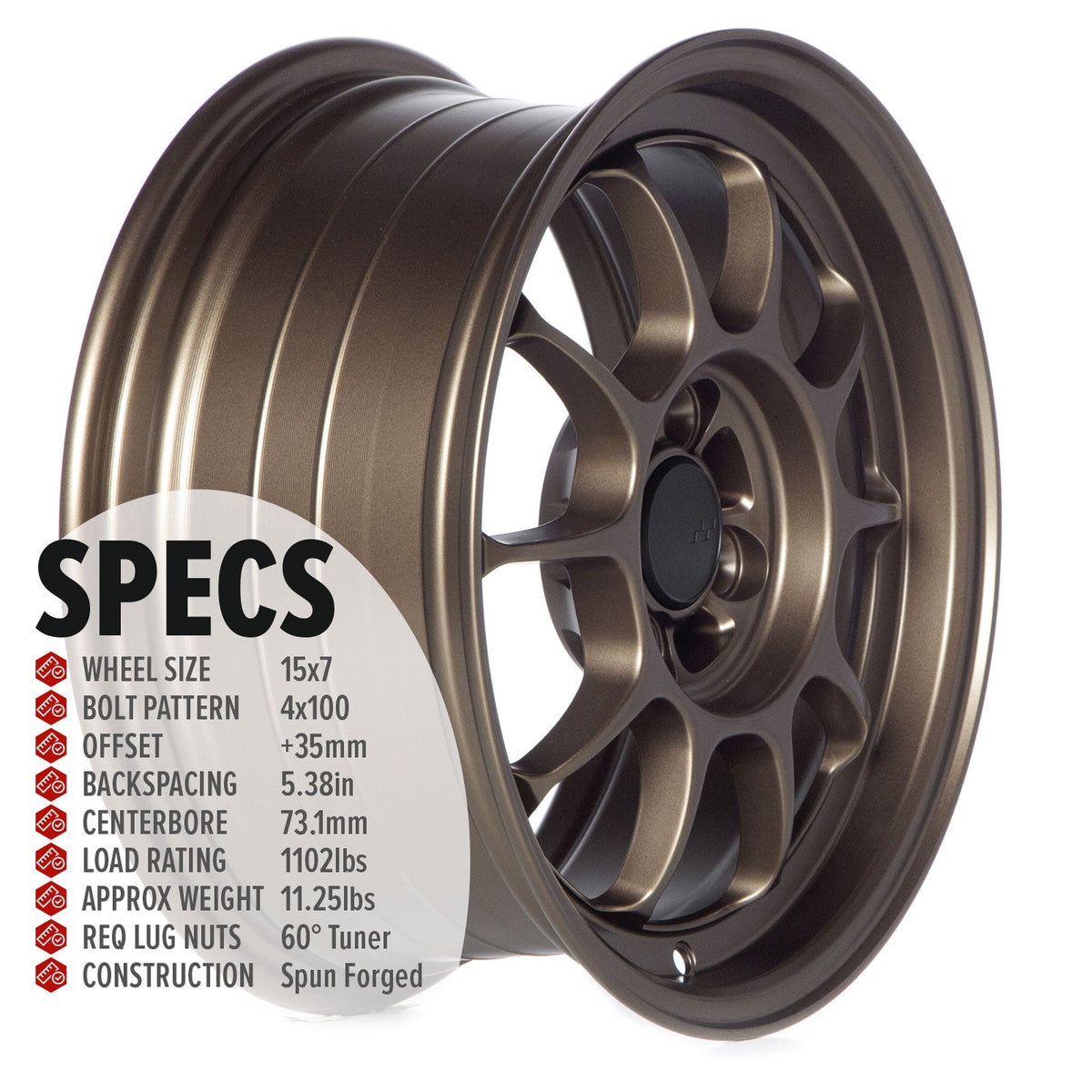 Circuit Performance CSF9 Matte Bronze 4x100 | 15x7 | +35mm / 5.38