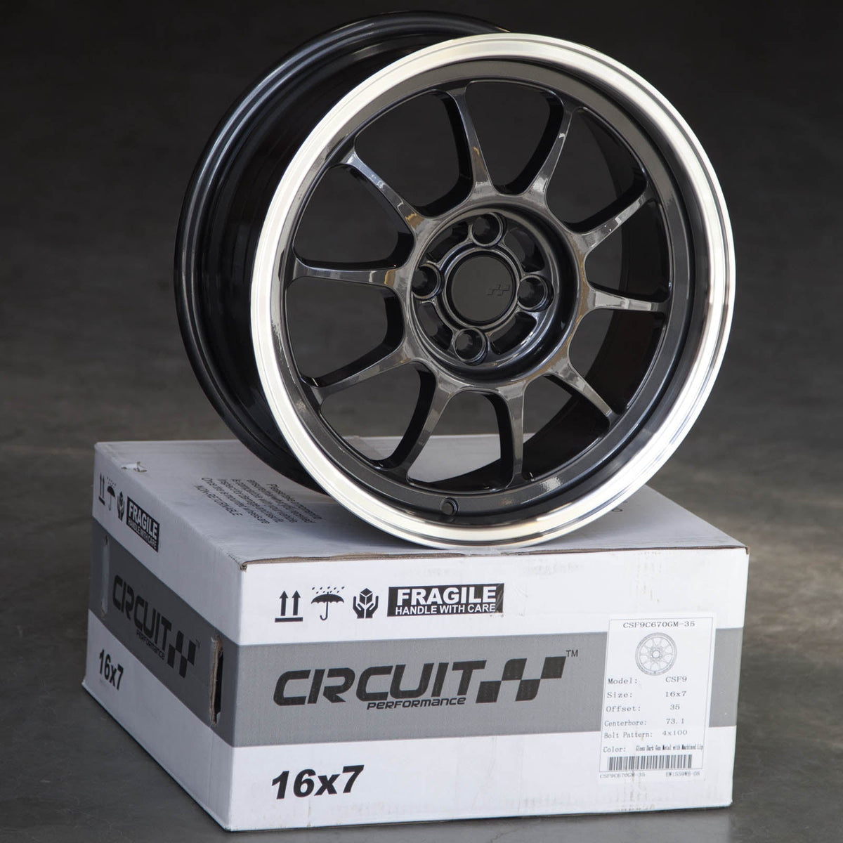 Circuit Performance CSF9 Gloss Gunmetal 4x100 | 16x7 | +35mm / 5.38