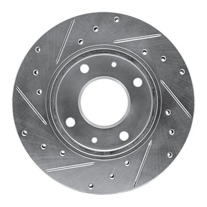 R1 88-07 Dodge Colt Front Right Drilled & Slotted Silver Brake Rotor