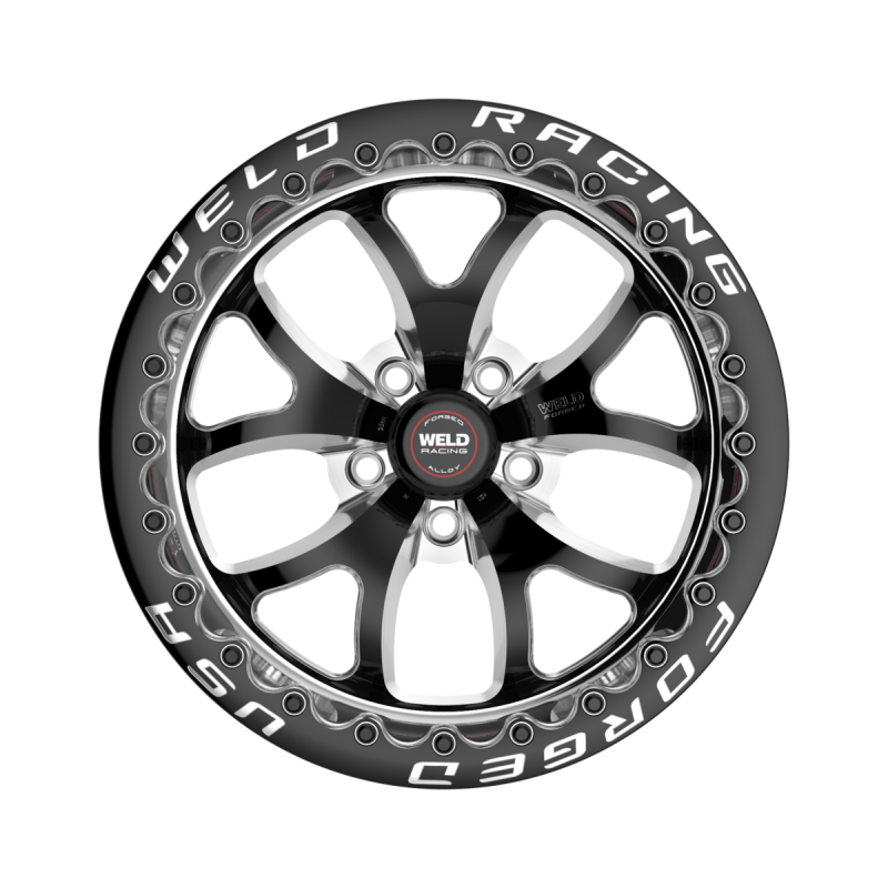 Weld S76 Beadlock 17x10.5/5x120/7.7 BS/3.18 HB - Black Center - Polished Shell - Black SBL Wheel