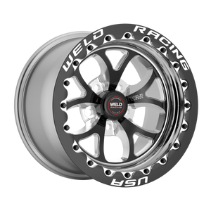 Weld S76 Beadlock 15x10/5x115/6.5 BS/3.18 HB - Black Center - Polished Shell - Black SBL MT Wheel