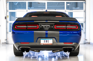AWE Tuning 2015+ Dodge Challenger 6.4L/6.2L SC Track Edition Exhaust - Quad Diamond Black Tips