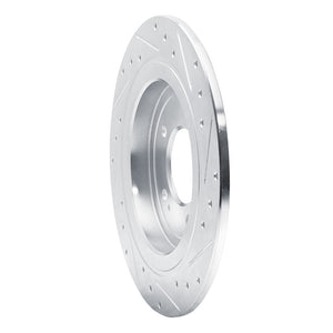 R1 17-25 Hyundai Nexo Rear Left Drilled & Slotted Silver Brake Rotor