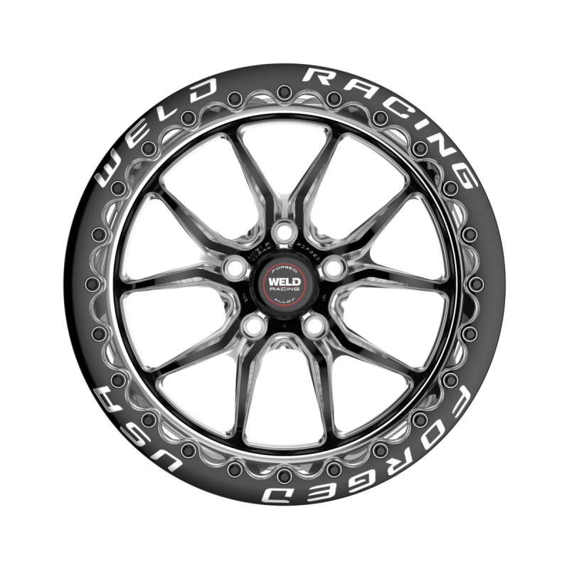 Weld S85 Beadlock 17x11/5x120.65/7.7 BS/3.18 HB - Black Center - Polished Shell - Black SBL Wheel