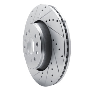 R1 21-25 Jeep Grand Wagoneer L Front Left Drilled & Slotted Silver Brake Rotor