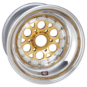Weld Magnum Sprint 15x18 / 42-Spline / 5 BS - Gold Center - Polished Shell - Non-BL Wheel