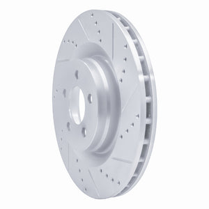 R1 05-23 Chrysler 300 Front Right Drilled & Slotted Silver Brake Rotor