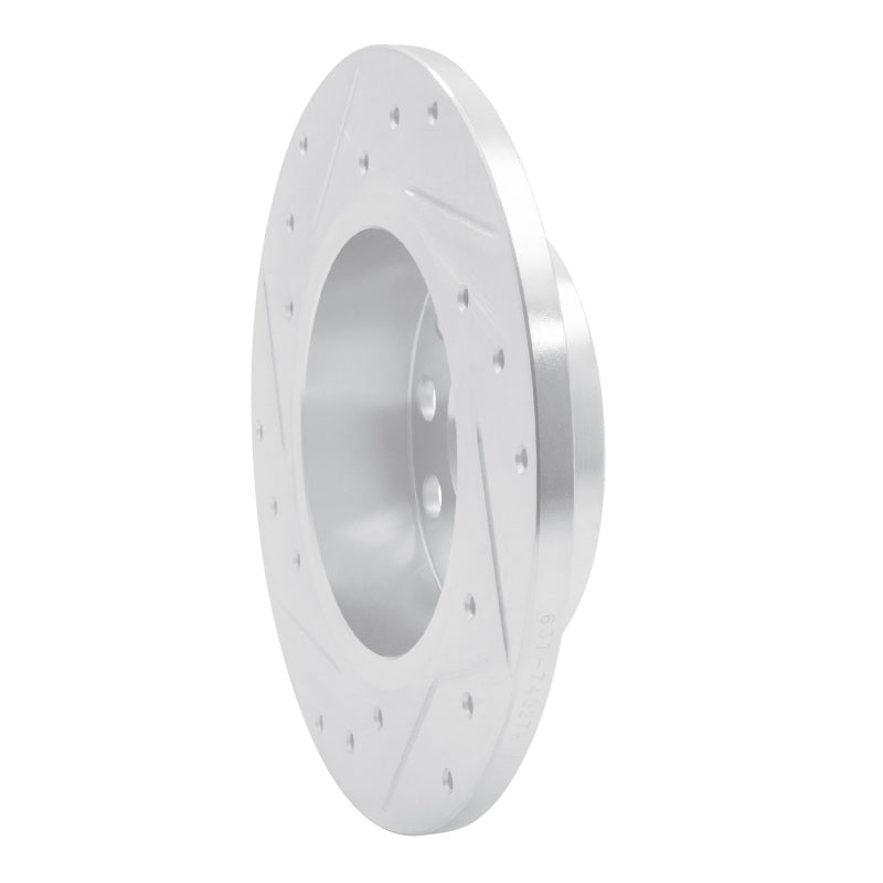 R1 05-13 Audi A3 Rear Right Drilled & Slotted Silver Brake Rotor