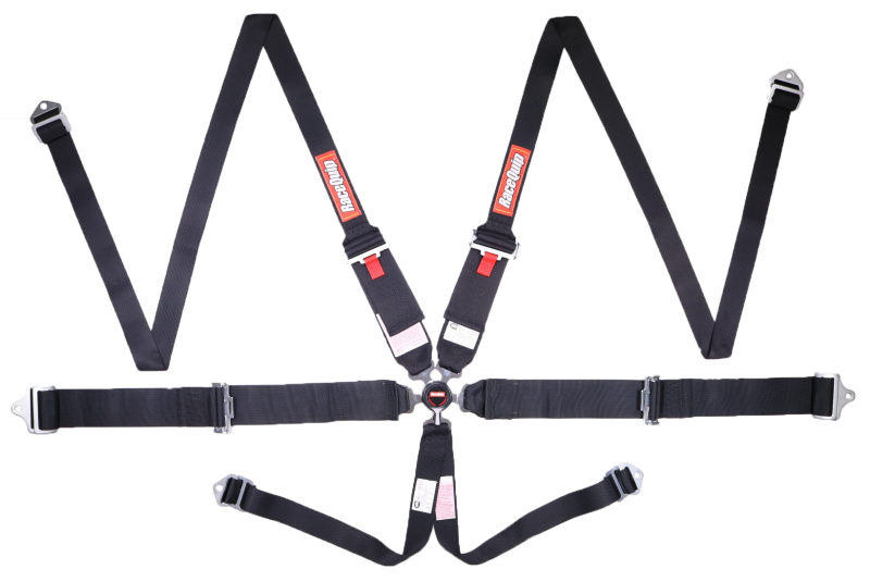 RaceQuip Black SFI CAMLOCK 6pt PU Lap HNR Seat Belt