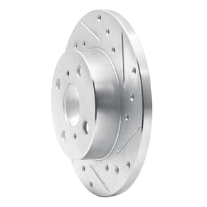 R1 84-88 Chevrolet Nova Front Right Drilled & Slotted Silver Brake Rotor