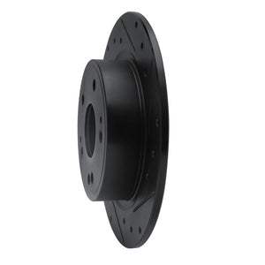 R1 2016-2025 Honda HR-V Rear Right Drilled & Slotted Black Brake Rotor