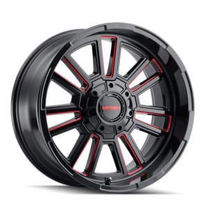 Mayhem 8115 Apollo 20x10 / 8x165.1 BP / -19mm Offset / 125.2mm Hub Black w/ Prism Red Wheel