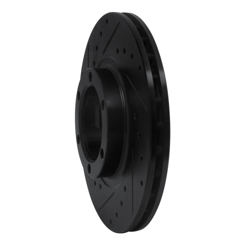 R1 87-89 Dodge Raider Front Left Drilled & Slotted Black Brake Rotor