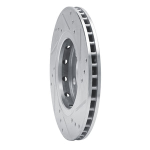 R1 00-06 Audi TT Quattro Rear Left Drilled & Slotted Silver Brake Rotor