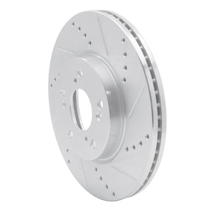R1 13-25 Honda Accord Coupe Front Right Drilled & Slotted Silver Brake Rotor