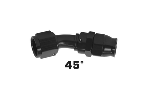 Aeromotive PTFE Hose End - AN-08 - 45 Deg - Black Anodized
