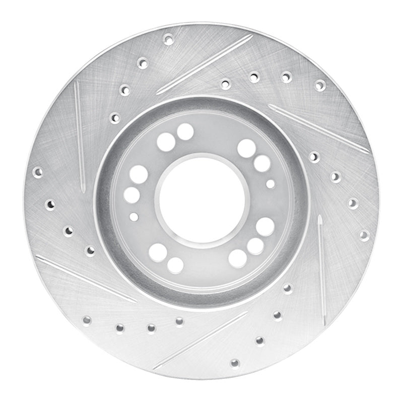 R1 91-04 Dodge STEALTH Front Right Drilled & Slotted Silver Brake Rotor