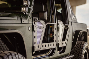 DV8 Offroad Jeep 18+ Wrangler JL / 20+ Gladiator JT Front Rock Doors w/ Perforated Aluminum Mesh
