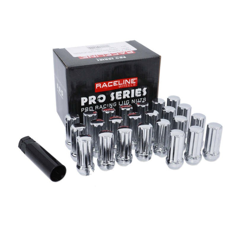 Raceline 14x2.0mm XL Spline Chrome Lug Nuts (32 Pack)