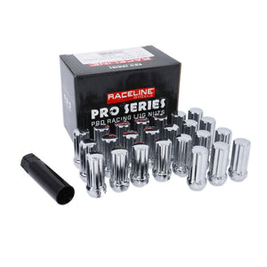 Raceline 9/16in XL Spline Chrome Lug Nuts (24 Pack)