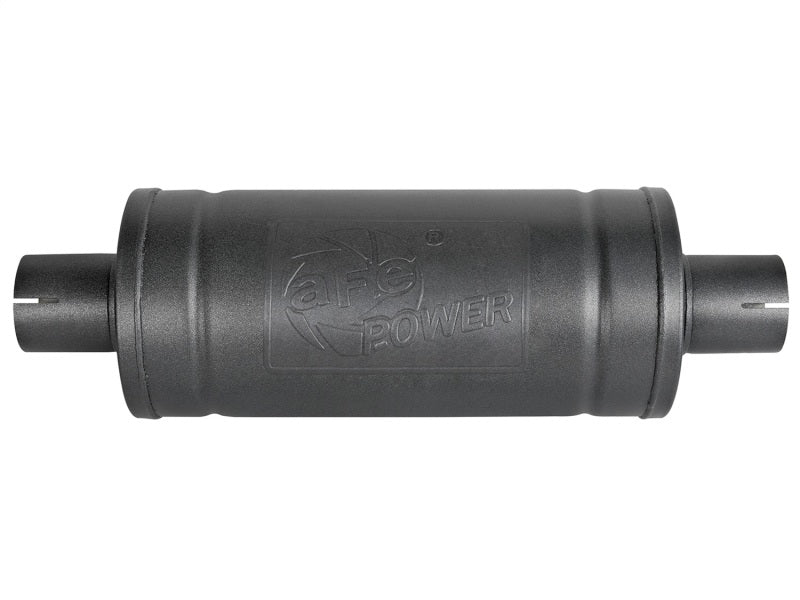 aFe MACH Force-Xp 409 SS Muffler w/ Black finish 2-1/2in Inlet & Outlet 14in x 16in Diameter