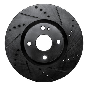 R1 16-25 Fiat 124 Spider Front Right Drilled & Slotted Black Brake Rotor