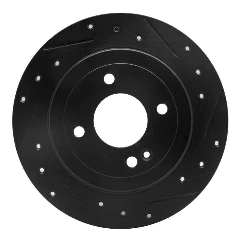 R1 12-25 Dodge Attitude (Mexico) Rear Right Drilled & Slotted Black Brake Rotor