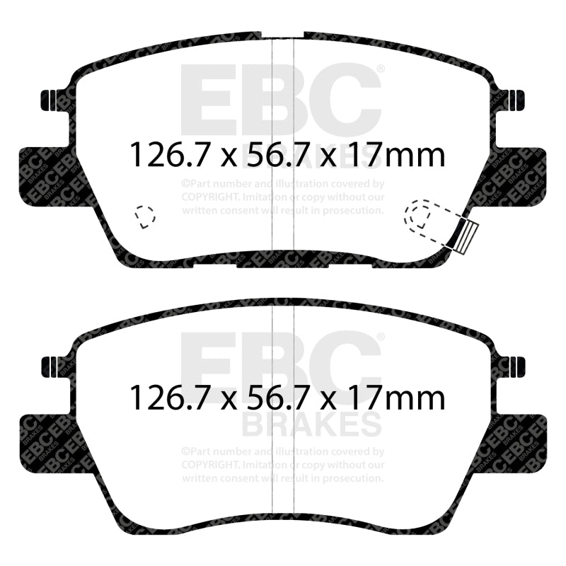 EBC 2016+ Chevrolet Cruze 1.4L Turbo (10.9in Front Rotor) Greenstuff Front Brake Pads