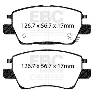 EBC 2016+ Chevrolet Cruze 1.4L Turbo (10.9in Front Rotor) Yellowstuff Front Brake Pads