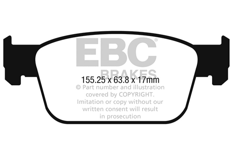 EBC 17+ Audi A4 2.0L Turbo (B9) Ultimax Front Brake Pads