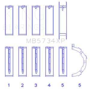 King Engine Bearings Ford Mustang 302 Coyote (Size STDX) Performance Main Bearing Set