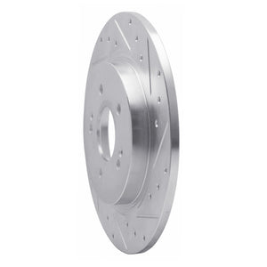 R1 19-25 Hyundai SANTA FE Rear Right Drilled & Slotted Silver Brake Rotor