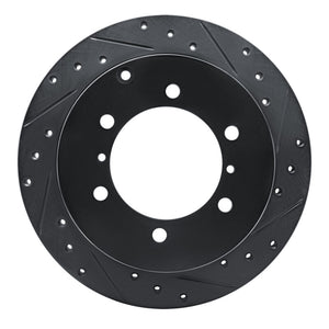 R1 90-04 Mitsubishi Montero Sport (USA/Canada) Rear Right Drilled & Slotted Black Brake Rotor