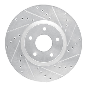 R1 07-17 Nissan Juke Front Right Drilled & Slotted Silver Brake Rotor