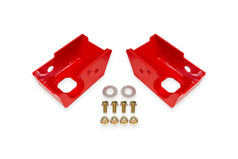 BMR 2021+ Ford Bronco (Exc. Bronco Sport) Rear Shock Mount Skid Plates - Red