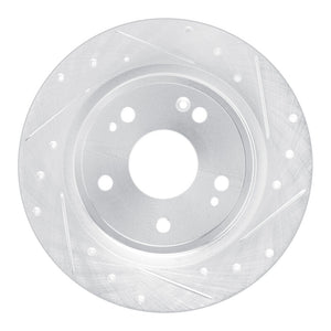 R1 22-25 Acura Integra Rear Right Drilled & Slotted Silver Brake Rotor