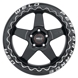 Weld S904 17X10 Ventura Drag Beadlock 5X120 ET45 BS7.15 Gloss Black MIL