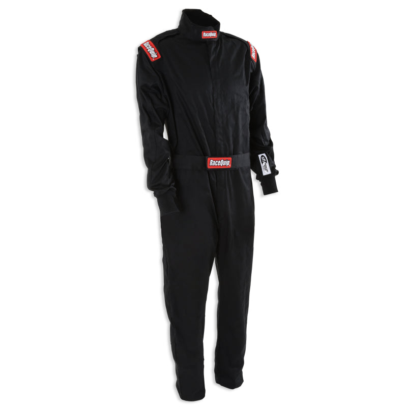 RaceQuip Black Chevron-1 Suit - SFI-1 M Tall
