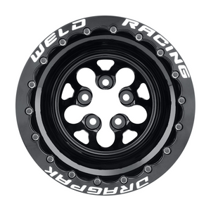 Weld Dodge Dragpak Alpha-1 15x10 / 5x4.5 / 3 BS / 3.18 HB - Gloss Black Milled - Black DBL MT Wheel
