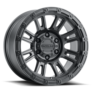 Raceline 956B Compass 17x8in / 6x120 BP / 30mm Offset / 67.1mm Bore - Satin Black Wheel