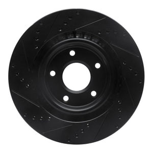 R1 05-13 Cadillac XLR Front Right Drilled & Slotted Black Brake Rotor