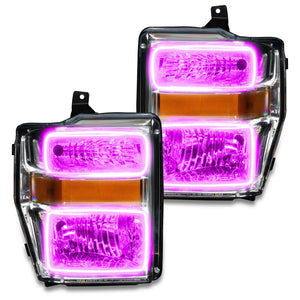 Oracle 08-10 Ford F250 Pre-Assembled Halo Headlights - Chrome Housing - w/ 2.0 Controller